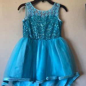 Blue high low dress